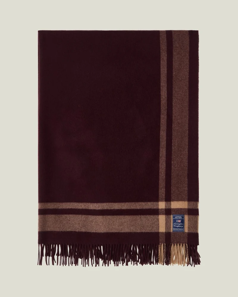 Lexington Wolldecke  Cosy Home feige / Karamell mit Fransen 130 x 170 cm