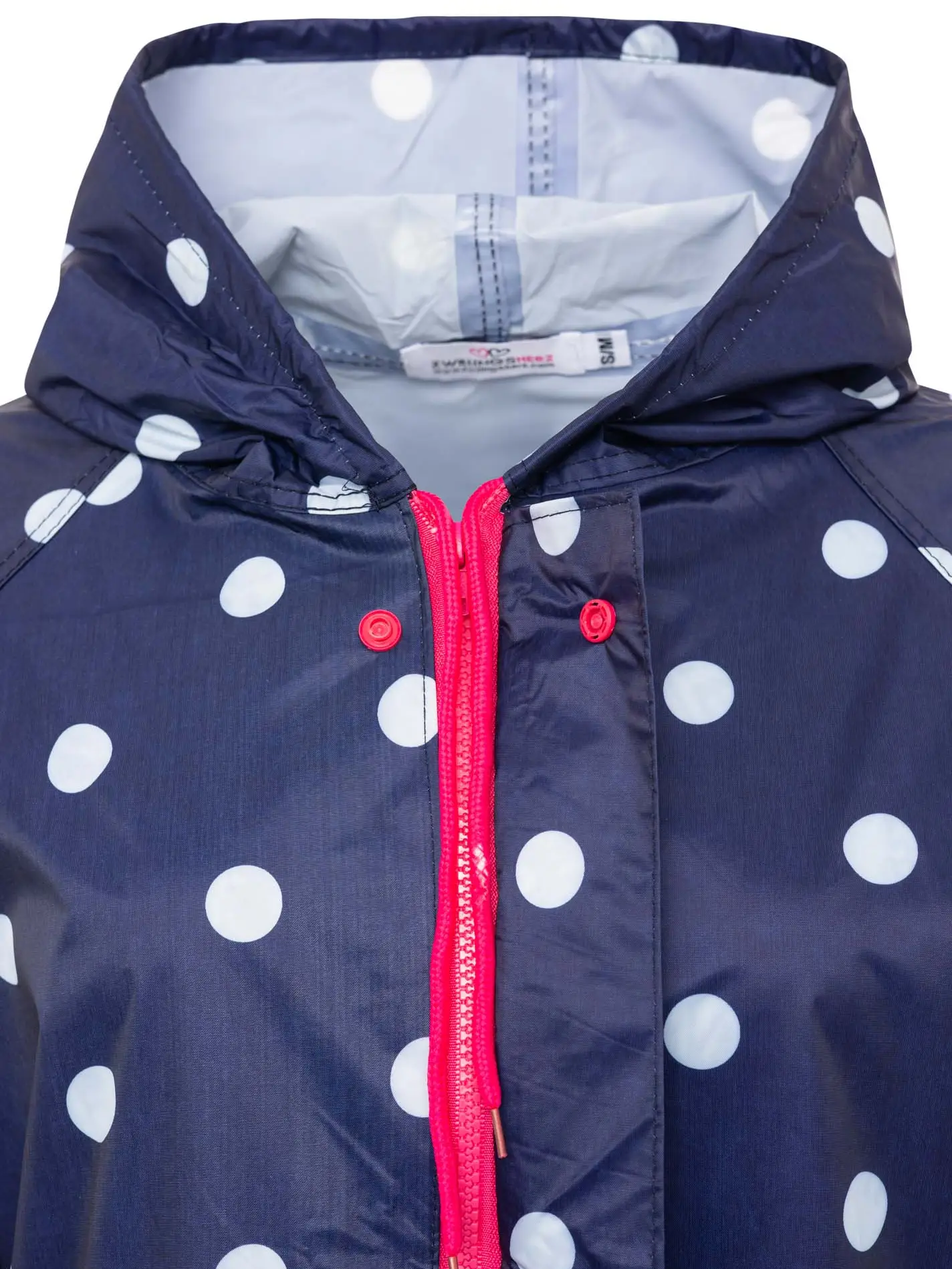 Zwillingsherz Regenmantel gepunktet Navy S / M