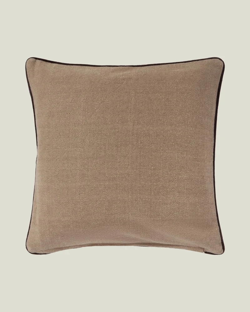 Lexington Kissenbezug Boston Club aus Baumwolltweed beige - braun 50 x 50 cm