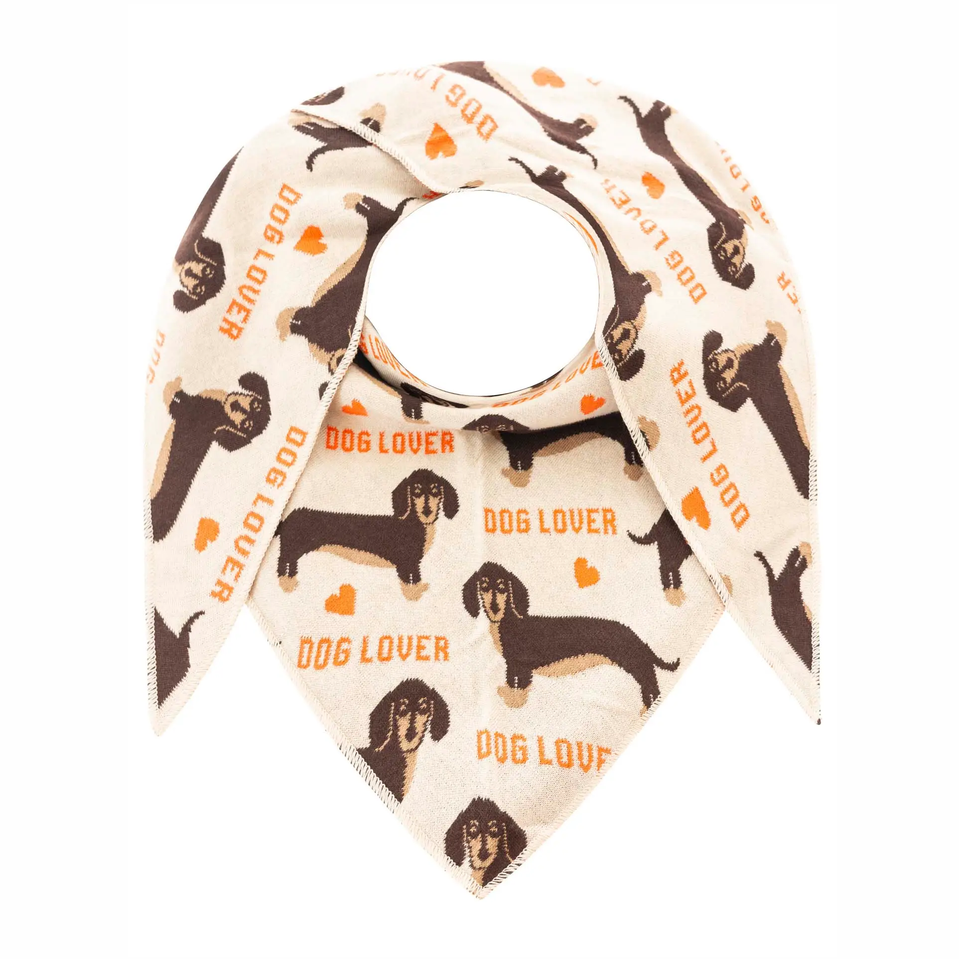 Zwillingsherz Dreieckstuch Dog Lover - orange