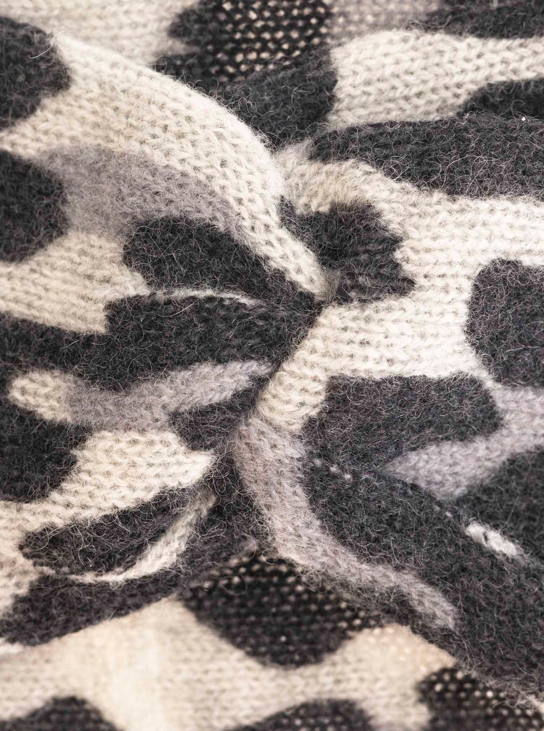 Zwillingsherz 100% Cashmere Stirnband Jaquard Leo grau