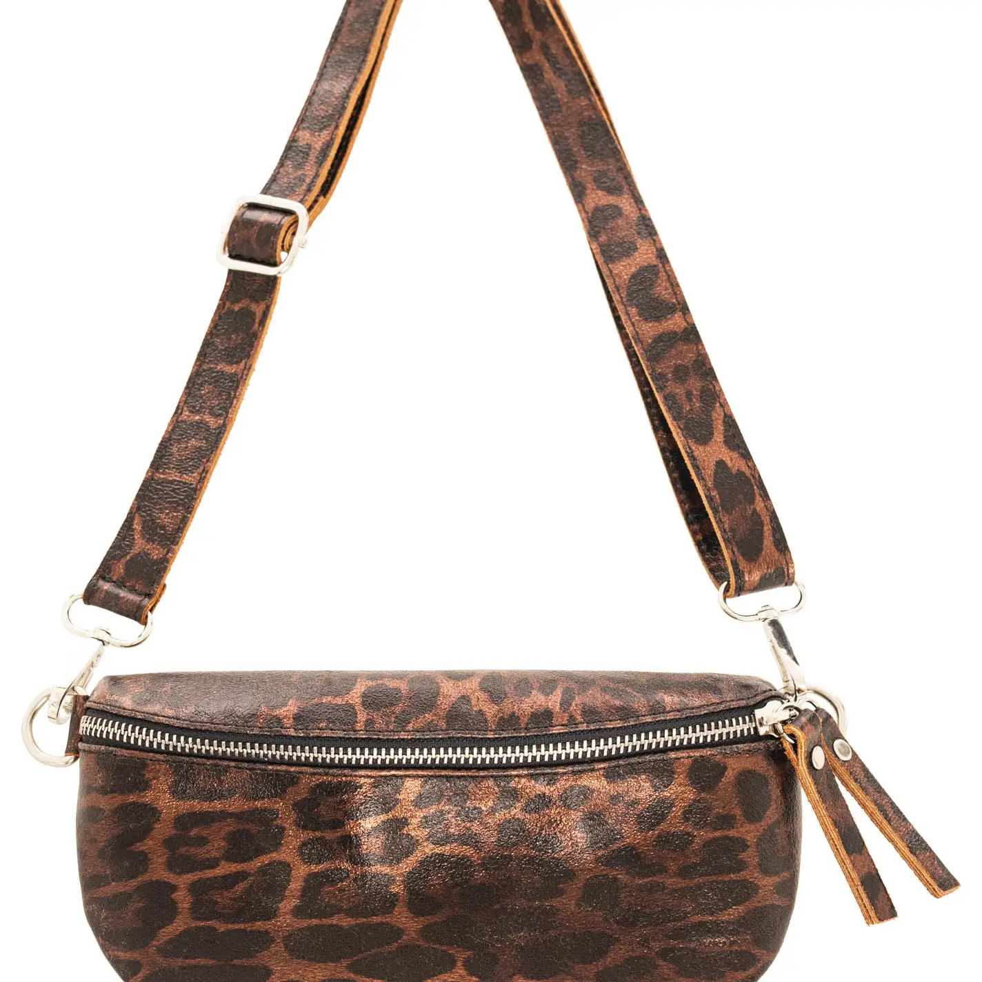 Zwillingsherz Ledertasche Crossbody Leo braun