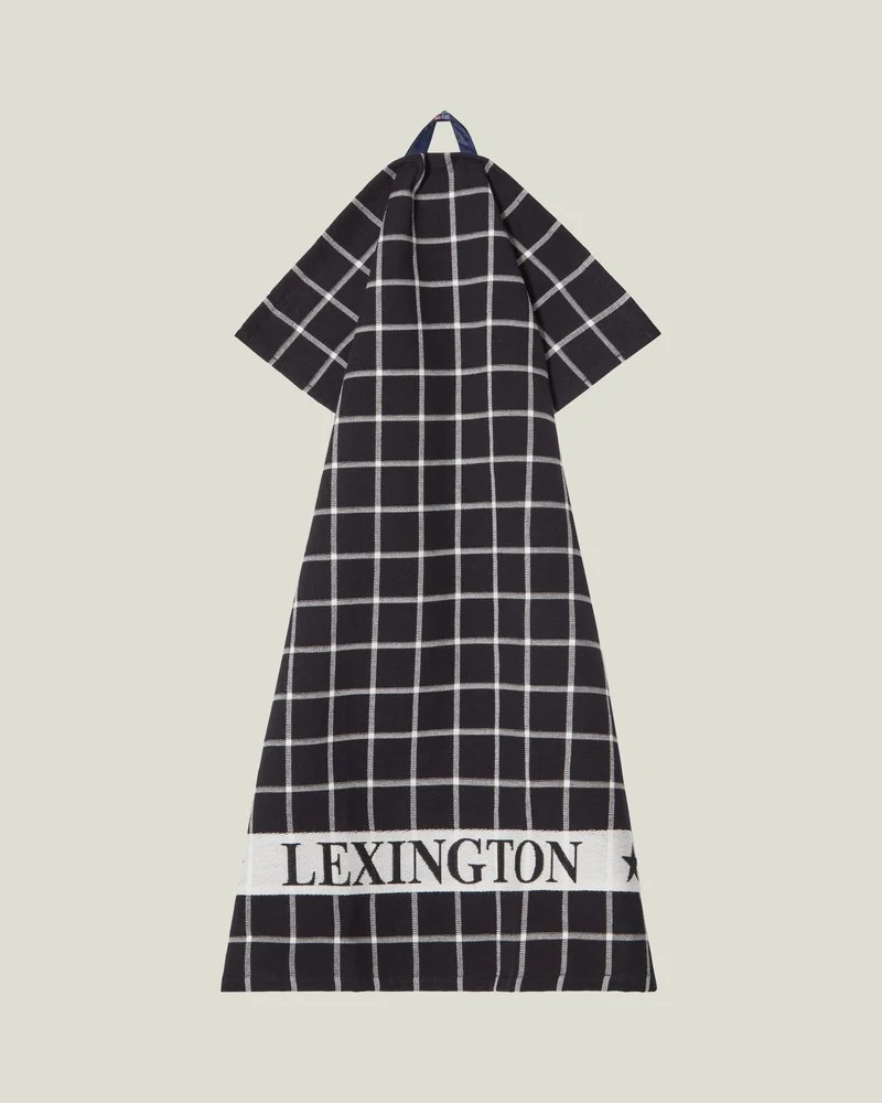 Lexington Küchentuch aus Bio - Baumwollfrottee schwarz - weiß 50 x 70 cm
