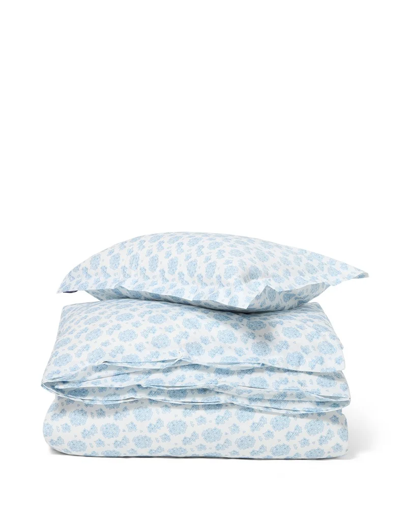 Lexington Bettwäsche Set aus Baumwollsatin mit floralem Hortensienprint 155 x 220 cm / 80 x 80 cm