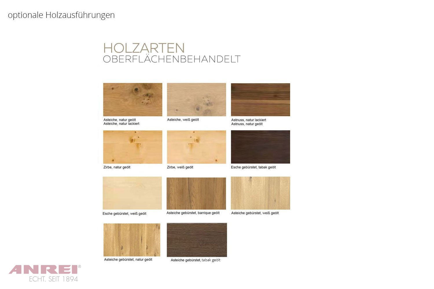 Anrei Zirbenholzbett Sol 180 x 200 cm metallfrei