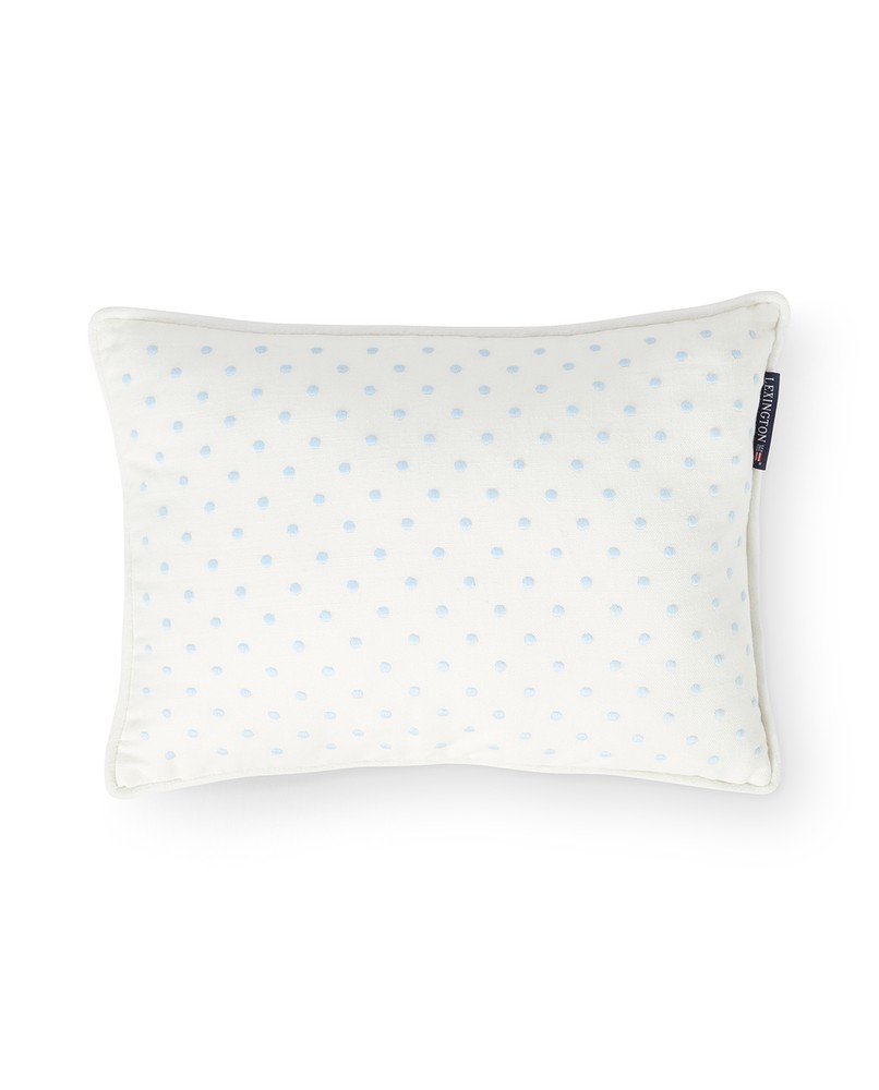 Lexington Kissen weiss mit hellblauen Punkten 30 x 40 cm