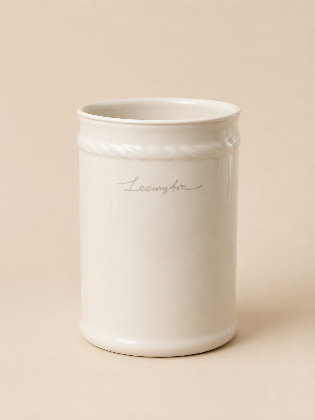 Lexington Porzellan Zahnbürstenhalter weiss - beige