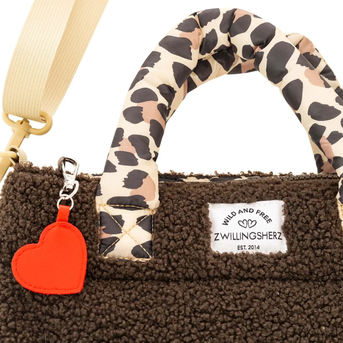Zwillingsherz Tasche Teddy Leo braun