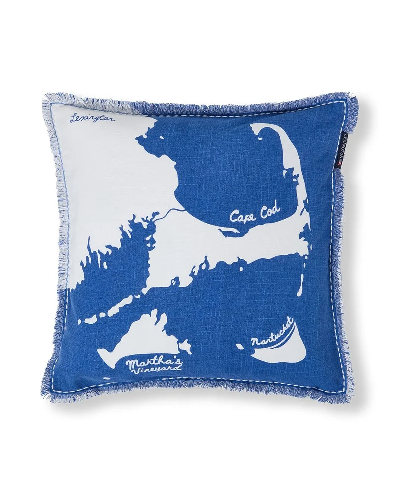 Lexington Kissenbezug Canvas Kartenprint 50 x 50 cm