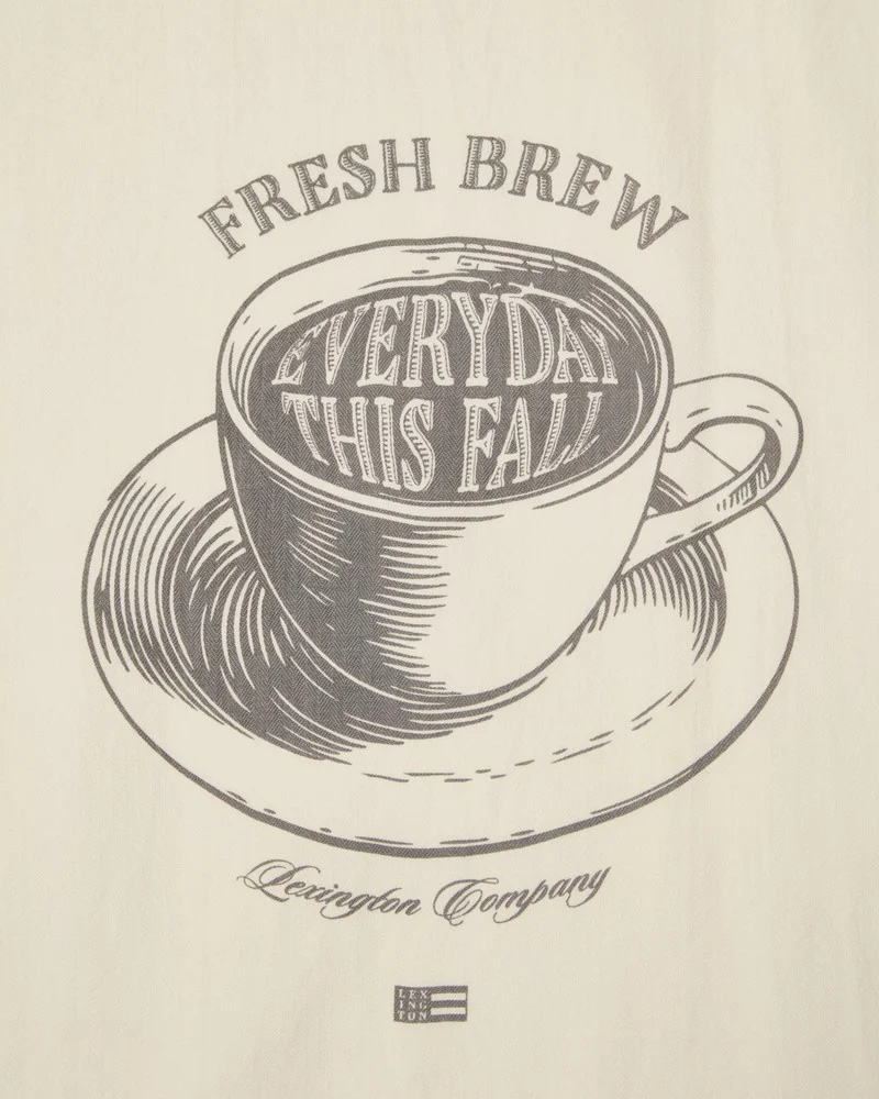 Lexington Geschirrtuch fresh brew aus Bio - Baumwolle dunkelgrau - weiß 50 x 70 cm