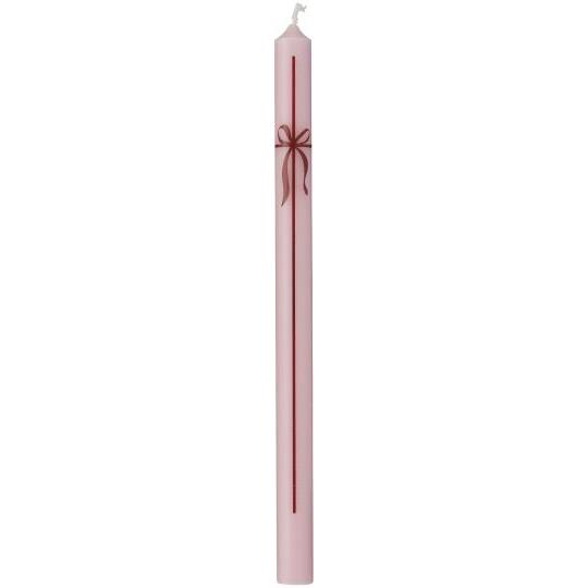 Ib Laursen Stabkerze dünn hellrosa mit Schleife Durchmesser 1,3 cm Höhe 20 cm