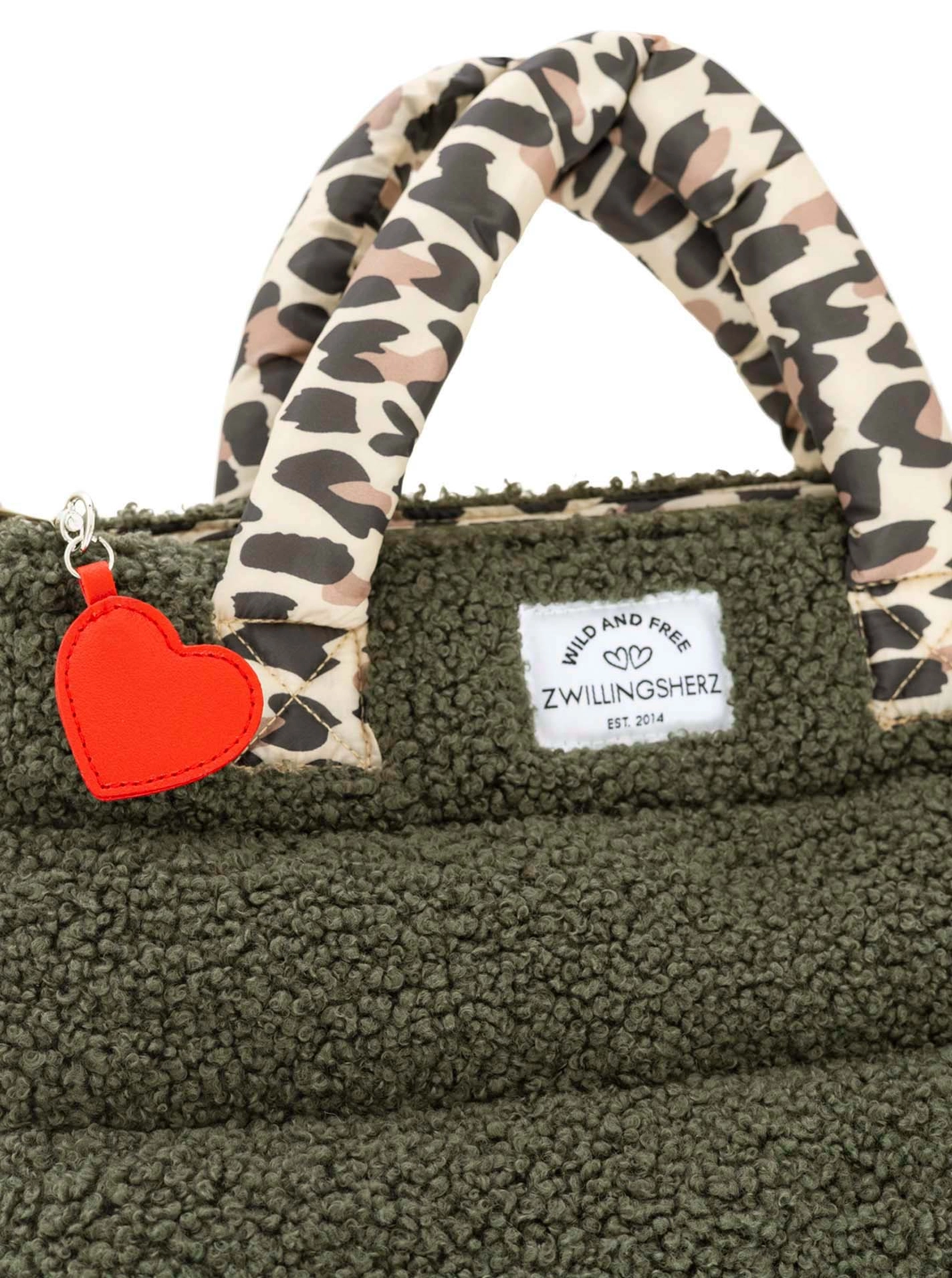 Zwillingsherz Tasche Teddy Leo khaki