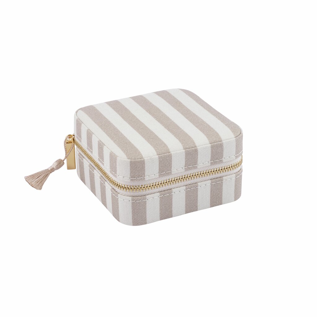Lene Bjerre Schmuckkästchen Ayane beige und weiß gestreift 10 x 10 x 5 cm