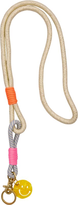 Die Spiegelburg Schlüsselband beige / Gold lange Kordel