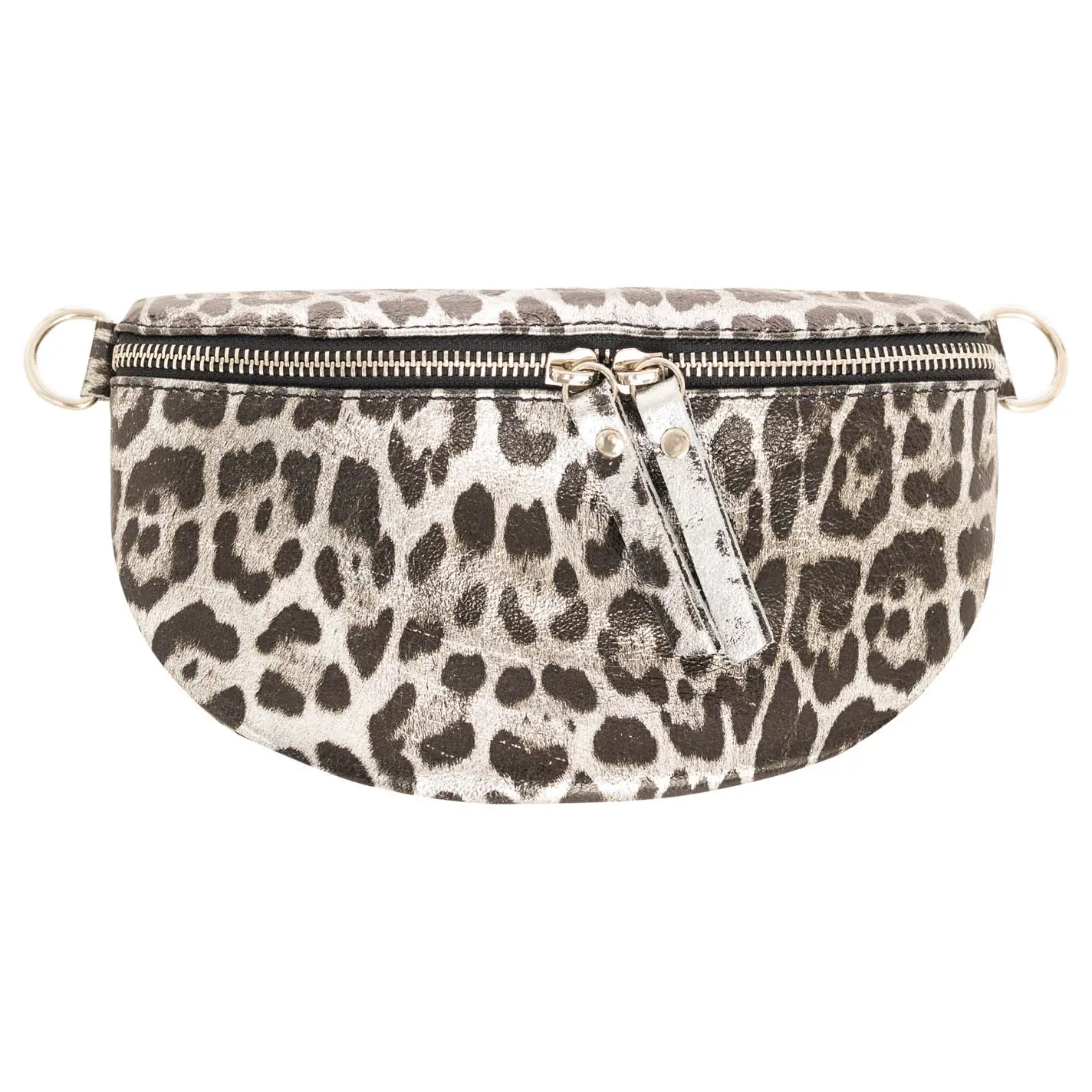 Zwillingsherz Ledertasche Crossbody Leo silber