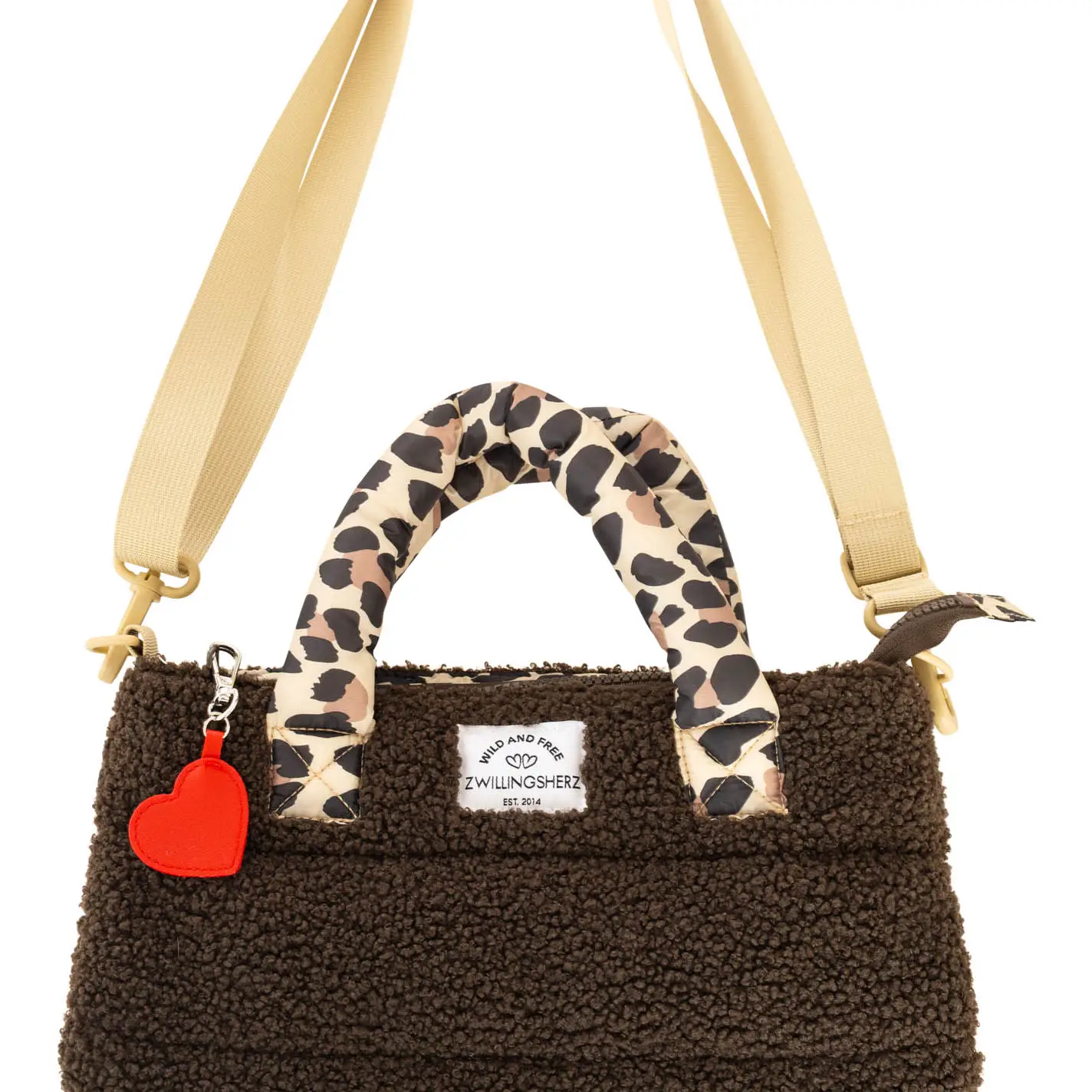 Zwillingsherz Tasche Teddy Leo braun
