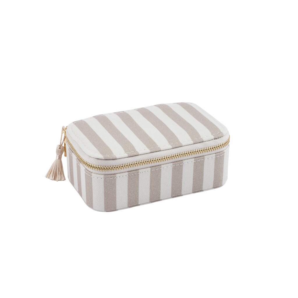 Lene Bjerre Schmuckkästchen Ayane beige und weiß gestreift 13 x 9 x 5,5 cm