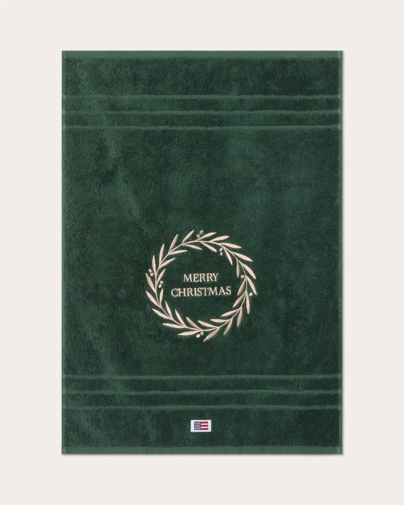 Lexington Handtuch Weihnachtskranz Junipergrün 70 x 50 cm