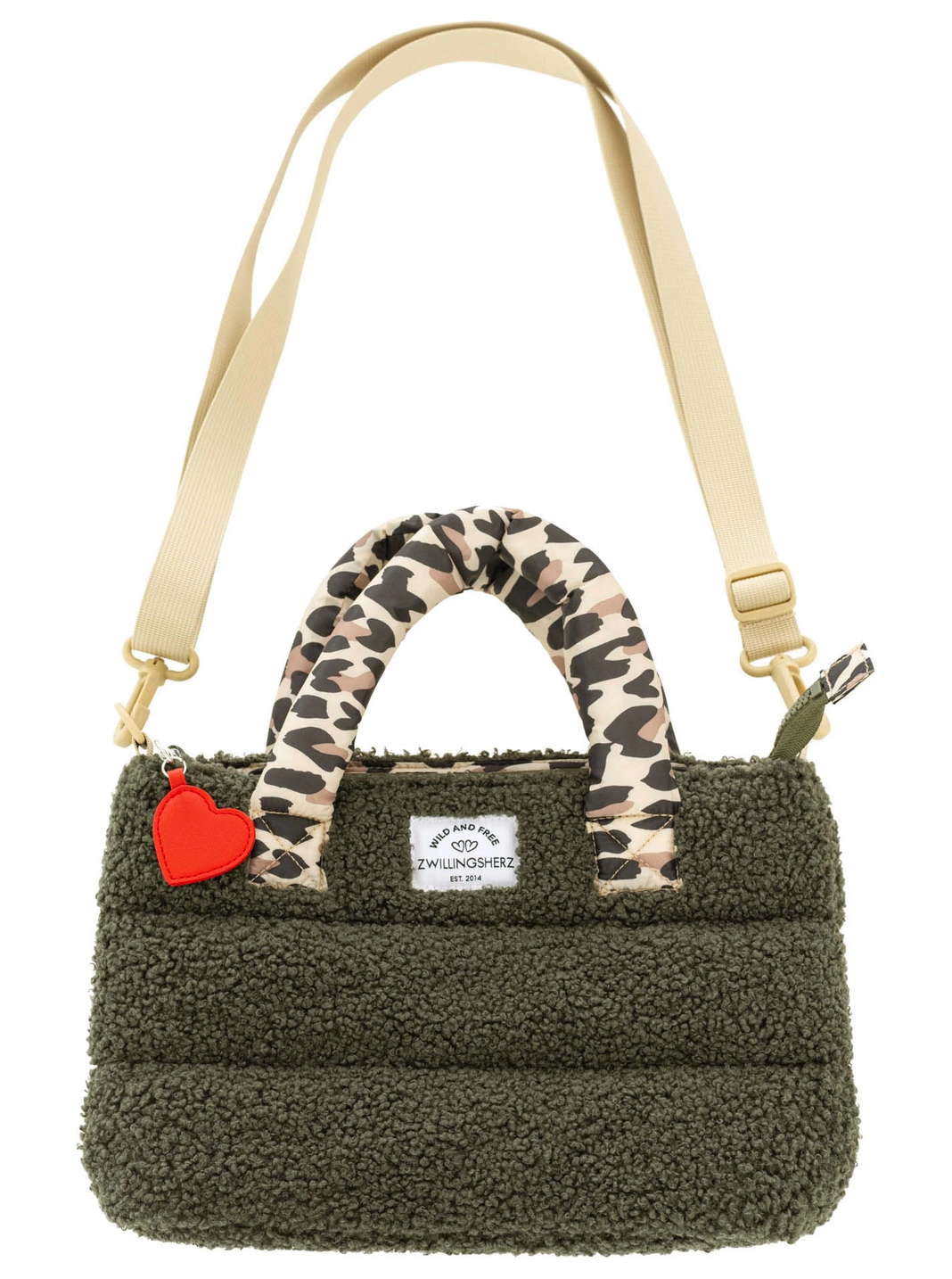 Zwillingsherz Tasche Teddy Leo khaki