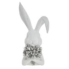 Lene Bjerre Hase Sevinne weiss mit silberfarbenen Blumen