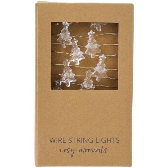 Ib Laursen Lichterkette mit 20 transparenten Weihnachtsbäumen Indoor