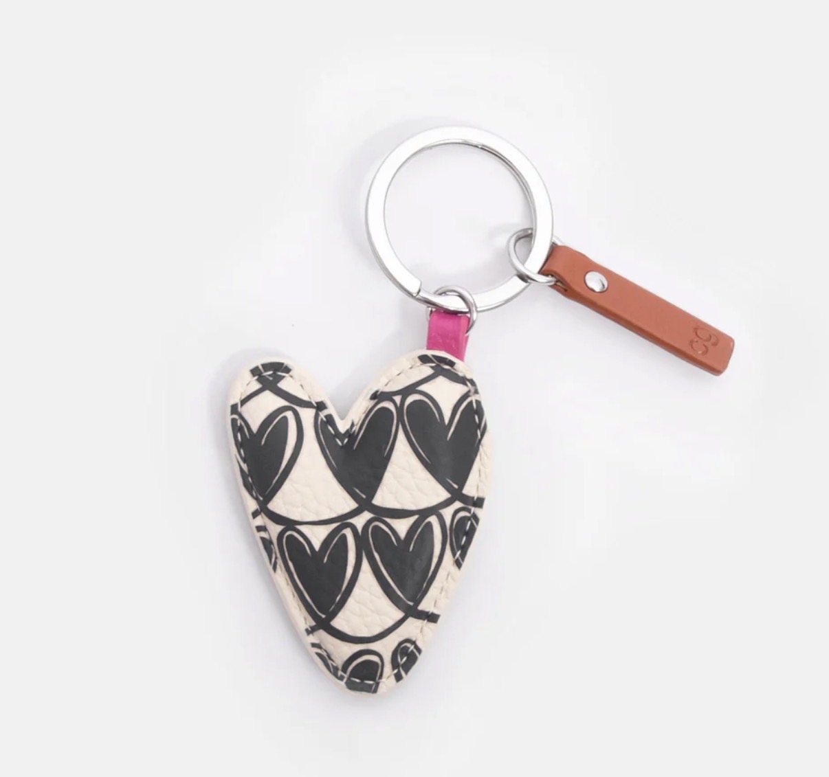 Caroline Gardner Schlüsselanhänger Herz schwarz weiss