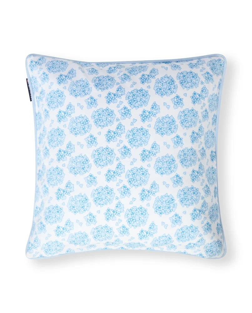 Lexington Kissenbezug mit floralem Hortensien Print Bio Baumwolle 50 x 50 cm