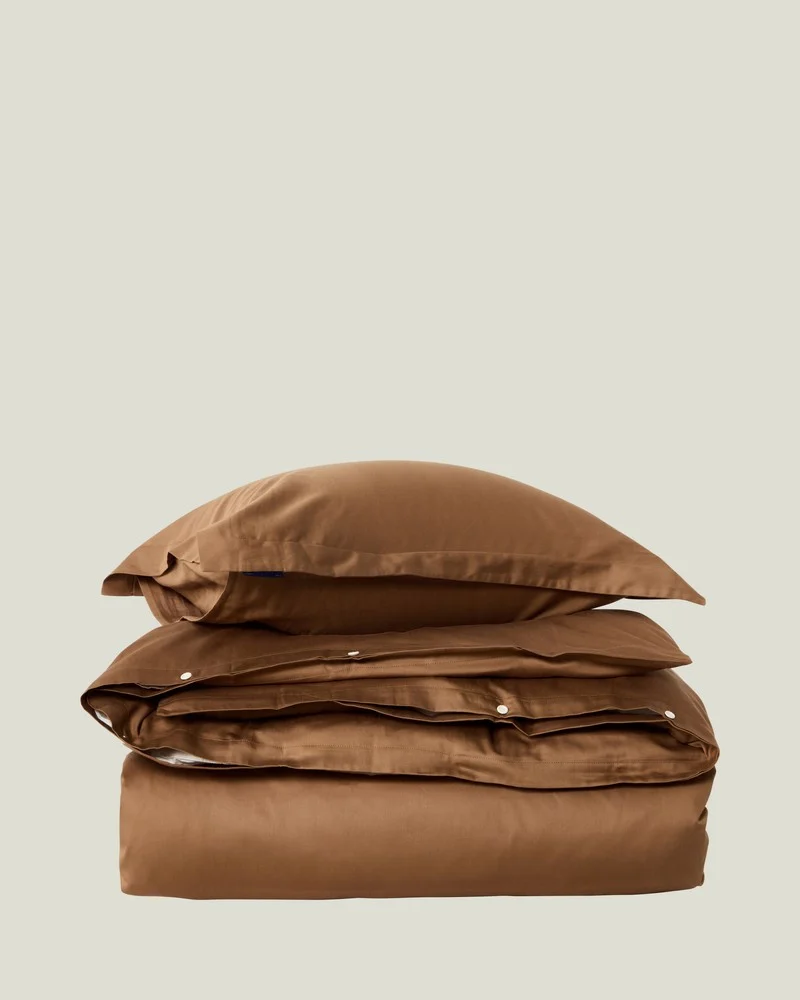 Lexington Bettwäsche Set aus Baumwollsatin karamell 135 x 200 cm / 80 x 80 cm