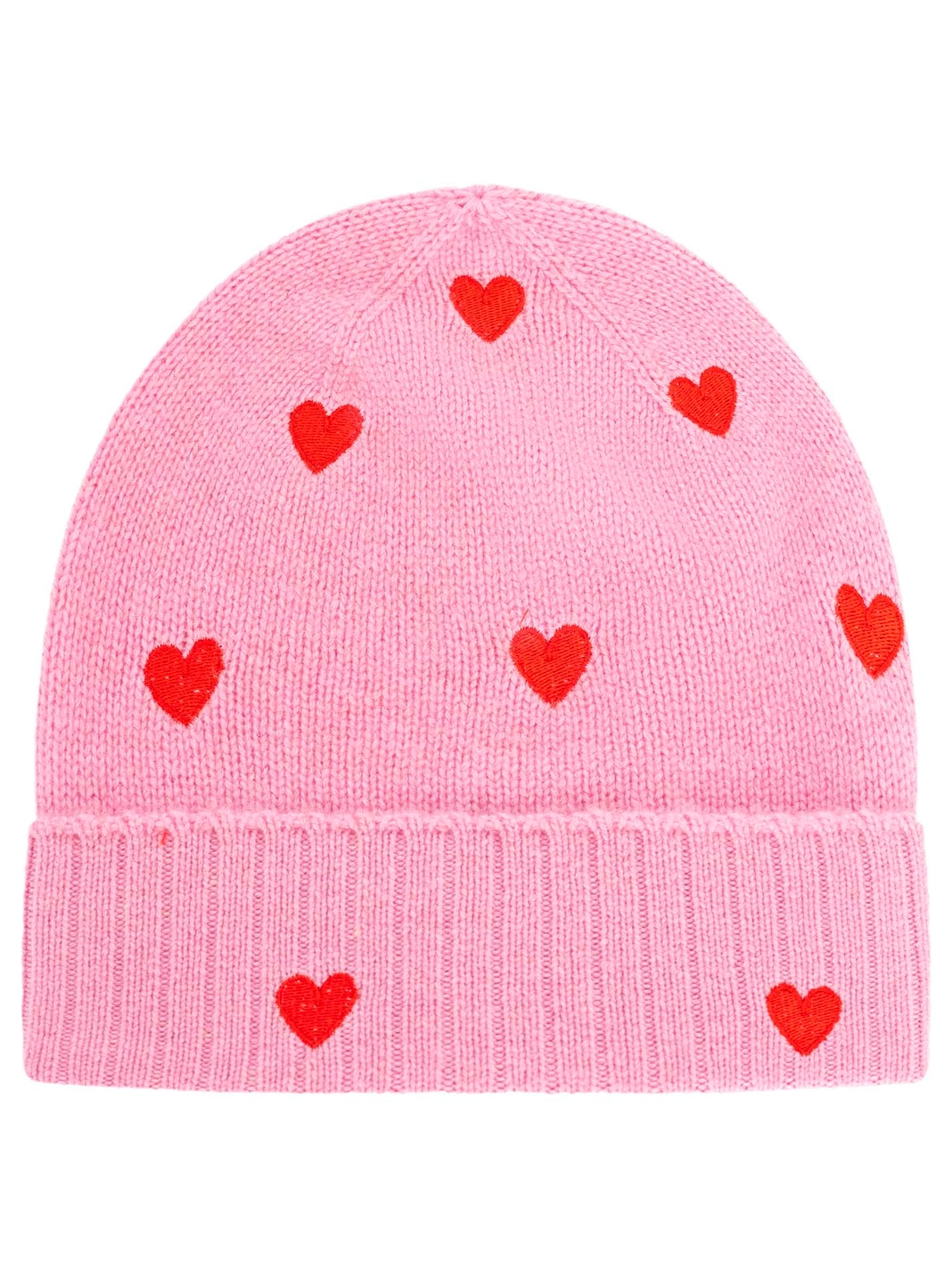 Zwillingsherz 100% Cashmere Mütze Herzchen rosa
