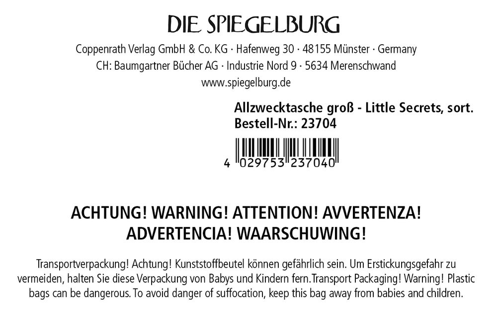 Die Spiegelburg Little Secrets Allzwecktasche groß hellbraun / Herzen