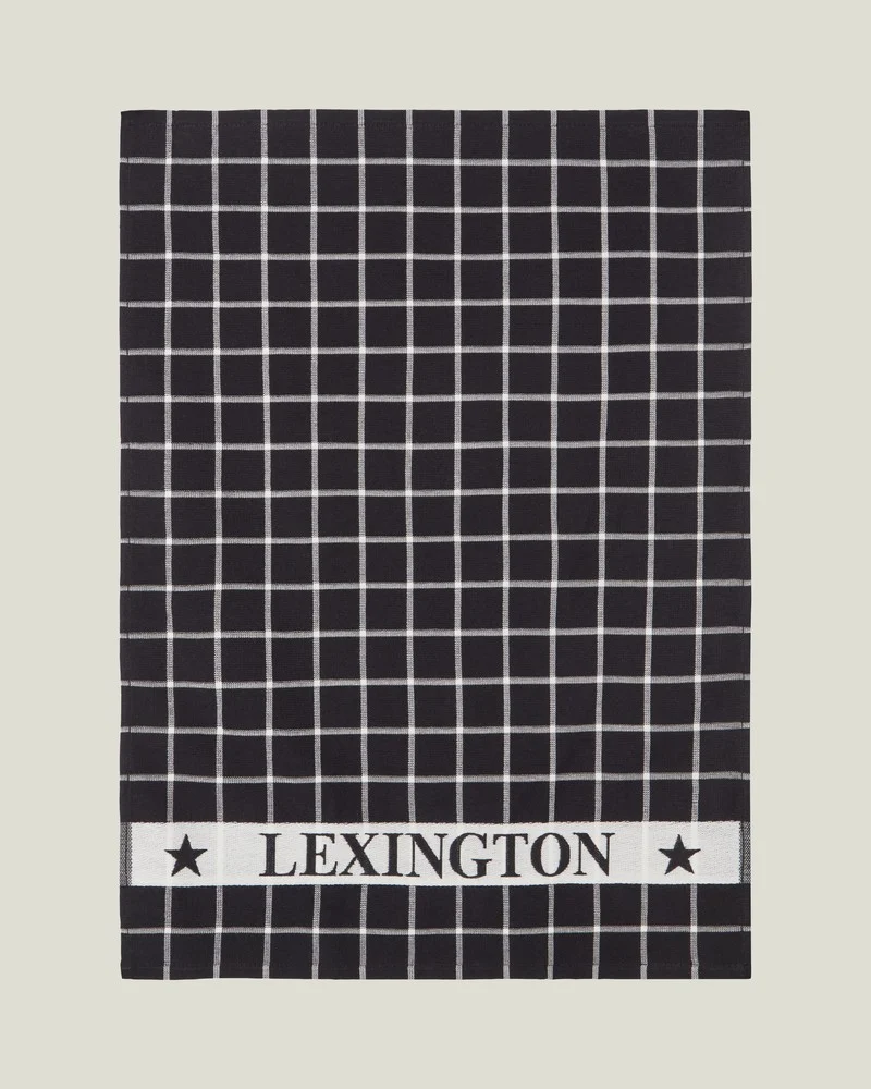 Lexington Küchentuch aus Bio - Baumwollfrottee schwarz - weiß 50 x 70 cm