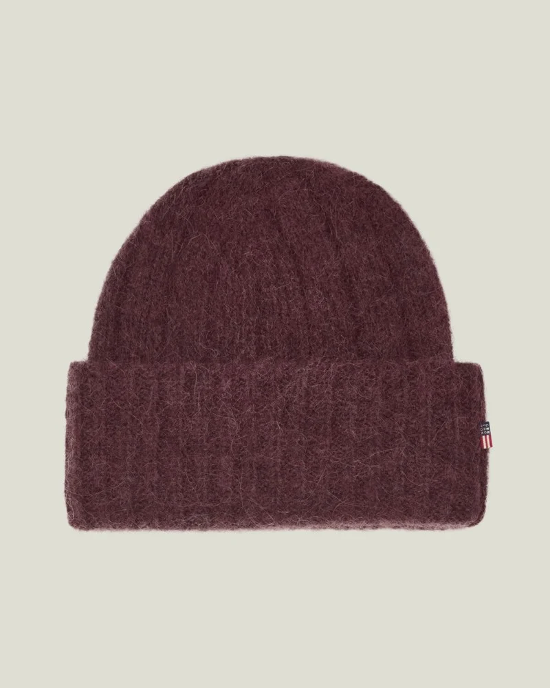 Lexington Rippstrick Beanie aus Alpakamischung burgunderrot