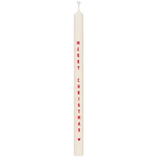 Ib Laursen Stabkerze dünn Merry Christmas Durchmesser 1,3 cm Höhe 20 cm