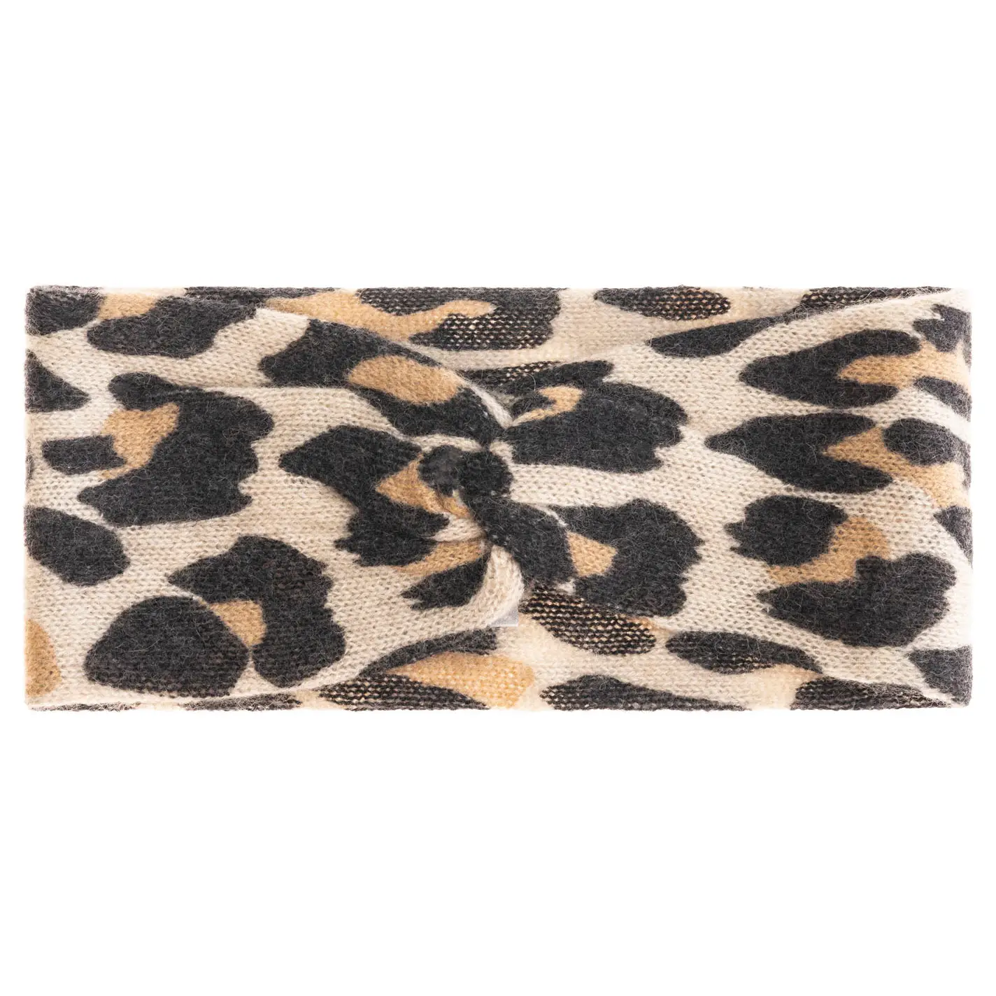 Zwillingsherz 100% Cashmere Stirnband Jaquard Leo beige