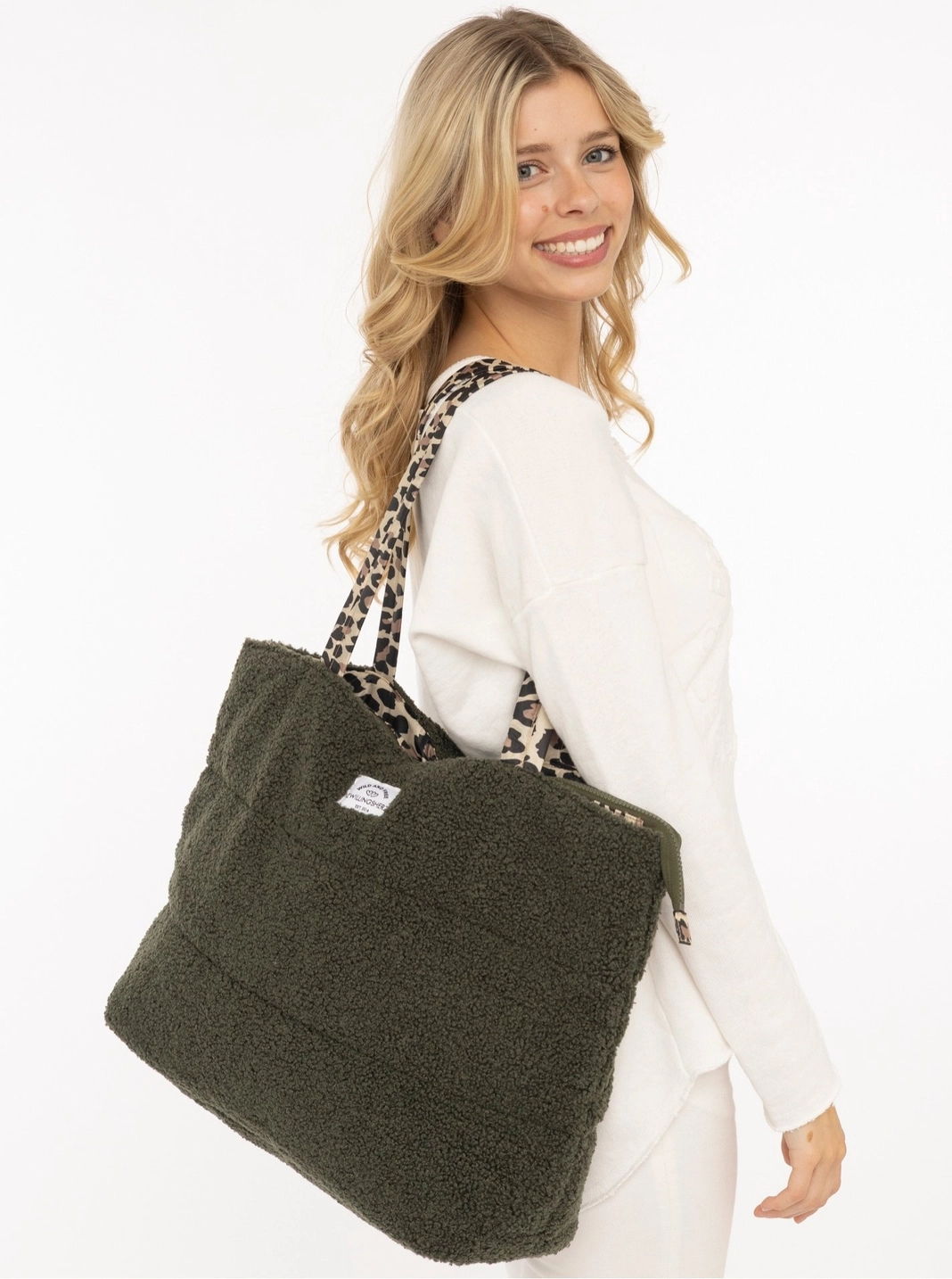 Zwillingsherz Shopper Teddy Leo khaki