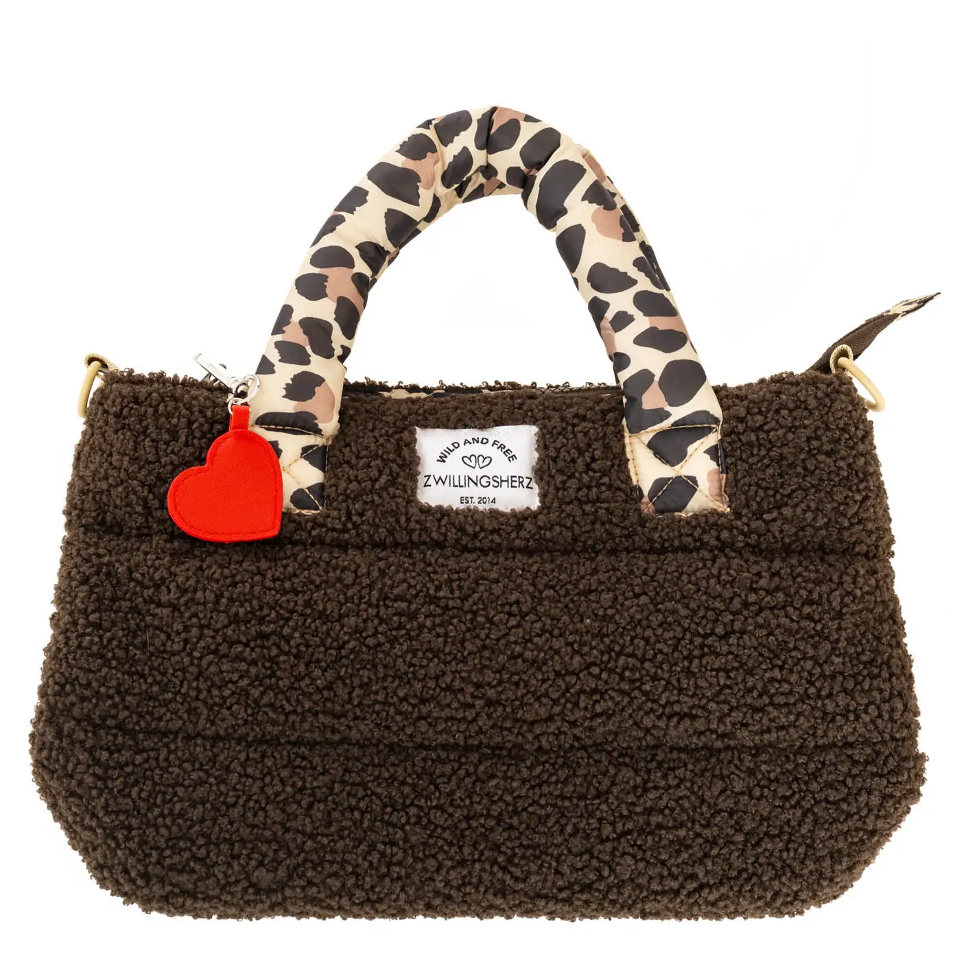 Zwillingsherz Tasche Teddy Leo braun