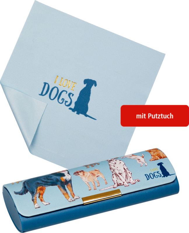 Die Spiegelburg Brillenetui  Hunde  mit Putztuch - I love Cats and dogs