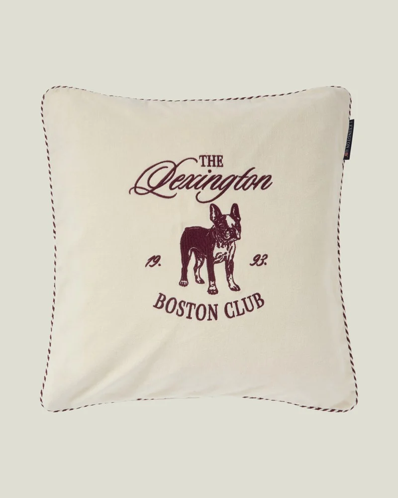 Lexington Kissenbezug Boston Club aus Baumwollsamt feige - hellbeige 50 x 50 cm