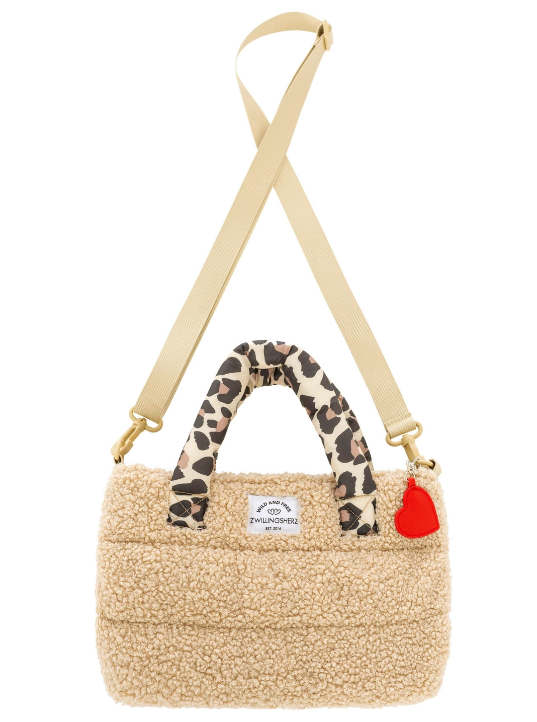 Zwillingsherz Tasche Teddy Leo beige
