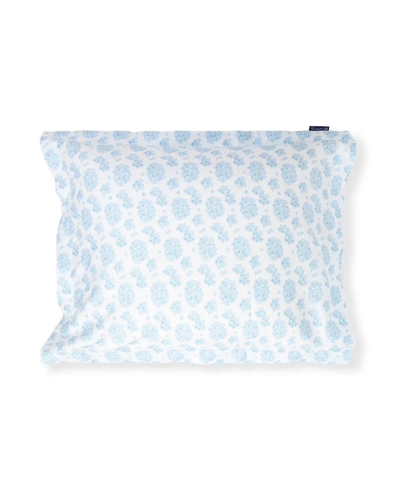 Lexington Kissenbezug Baumwollsatin mit floralem Hortensienprint 40 x 40 cm