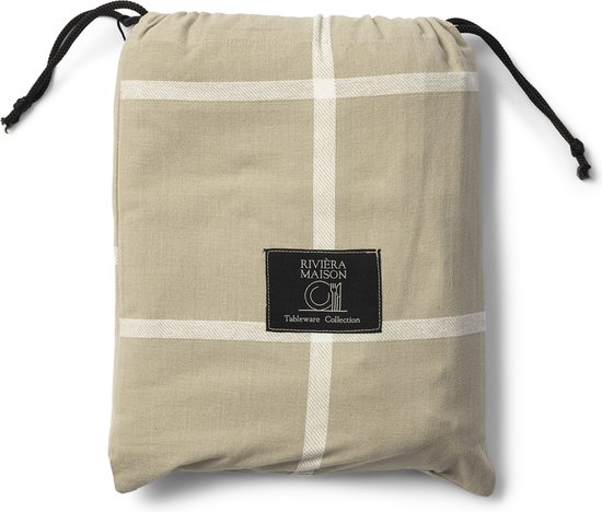 Riviera Maiosn Tischdecke beige kariert 150 x 270 cm