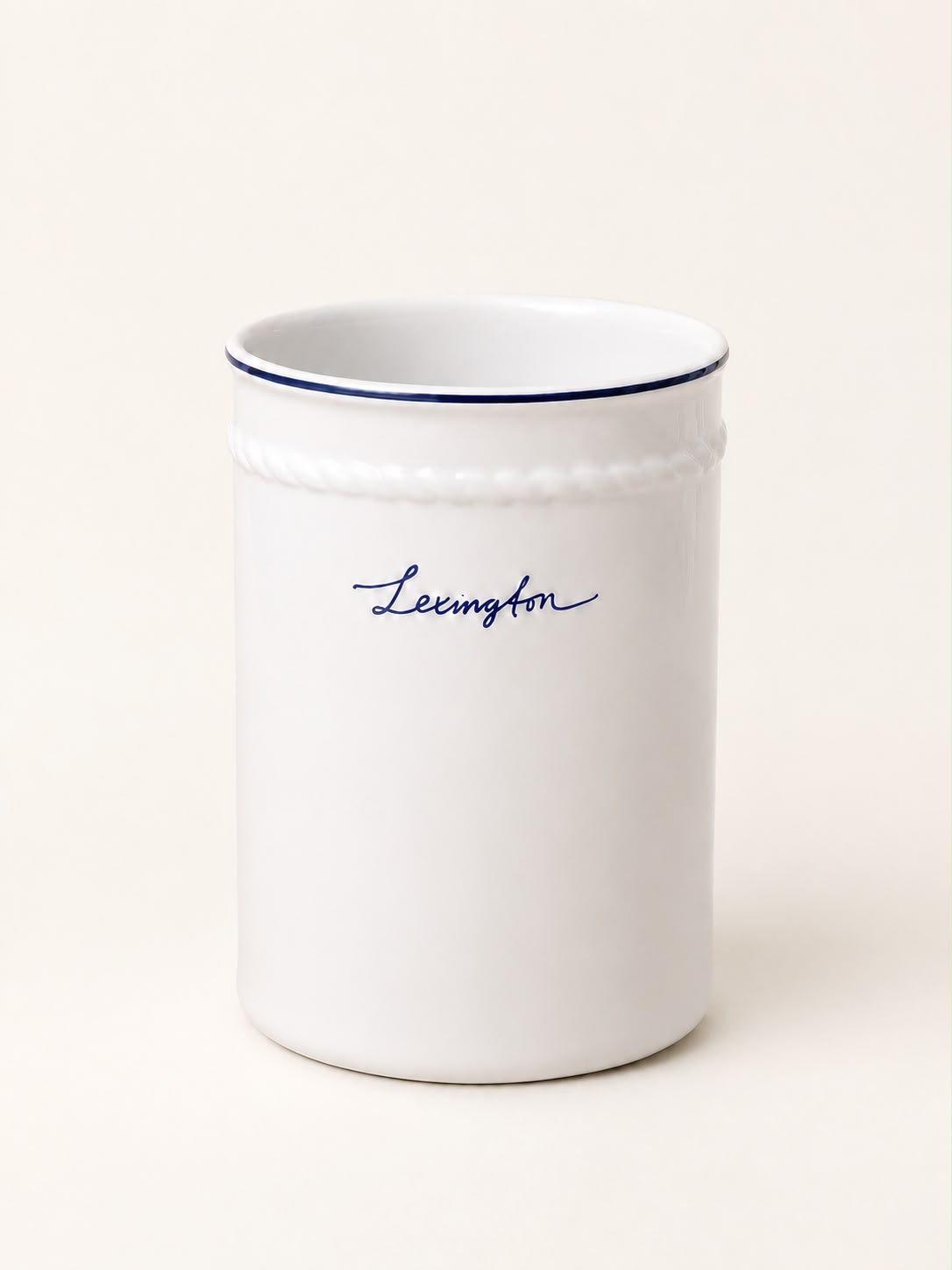 Lexington Porzellan Zahnbürstenhalter weiss - blau