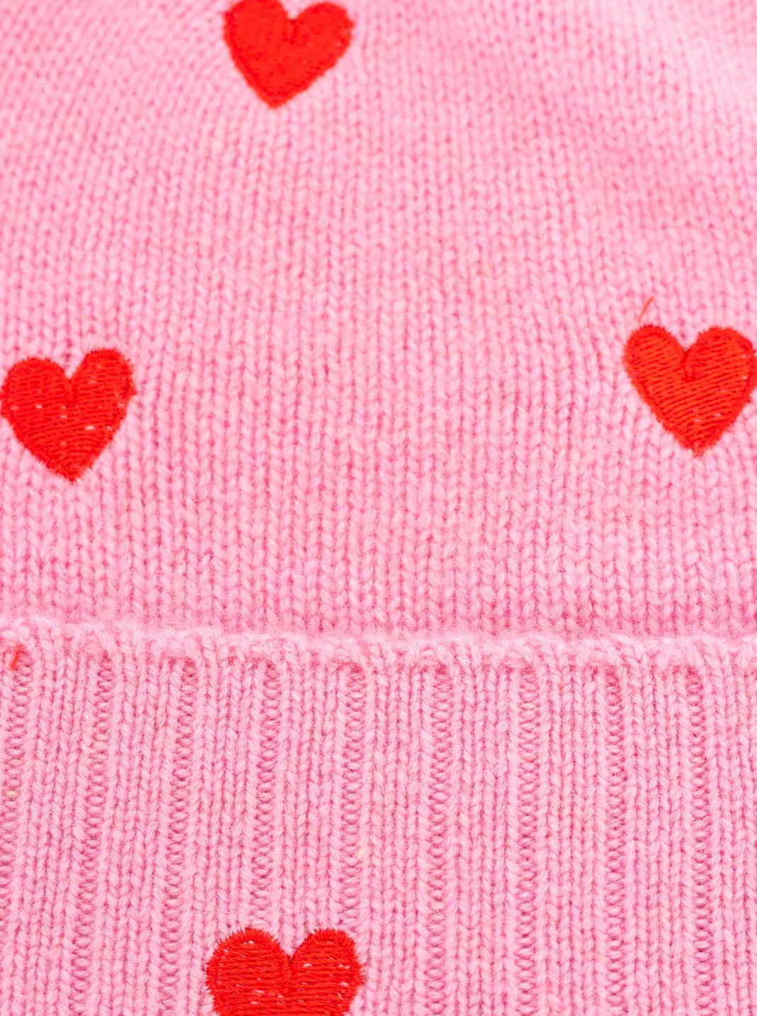 Zwillingsherz 100% Cashmere Mütze Herzchen rosa