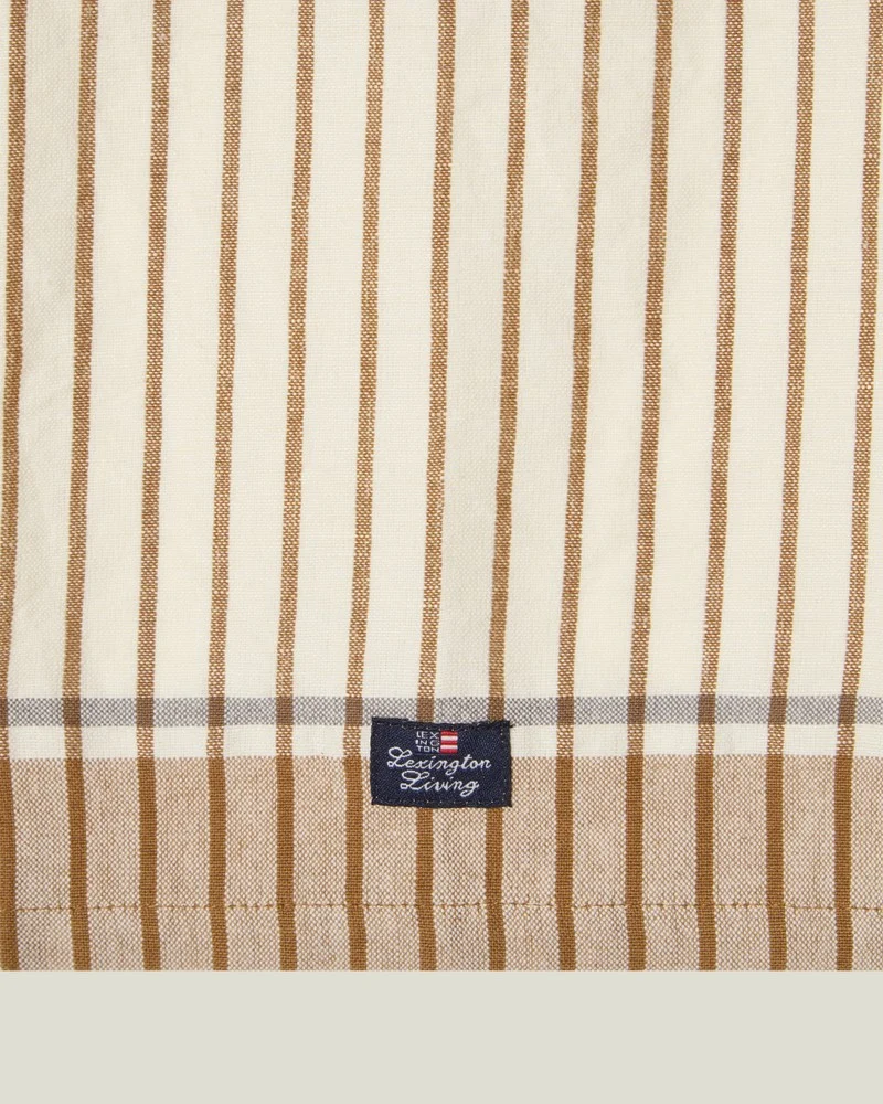 Lexington Küchentuch aus Leinen Baumwolle karamell - weiß gestreift 50 x 70 cm