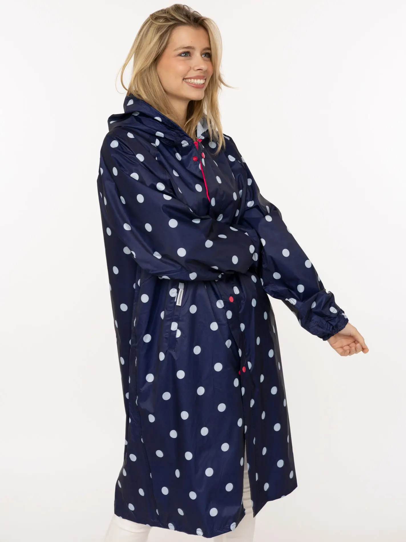 Zwillingsherz Regenmantel gepunktet Navy S / M