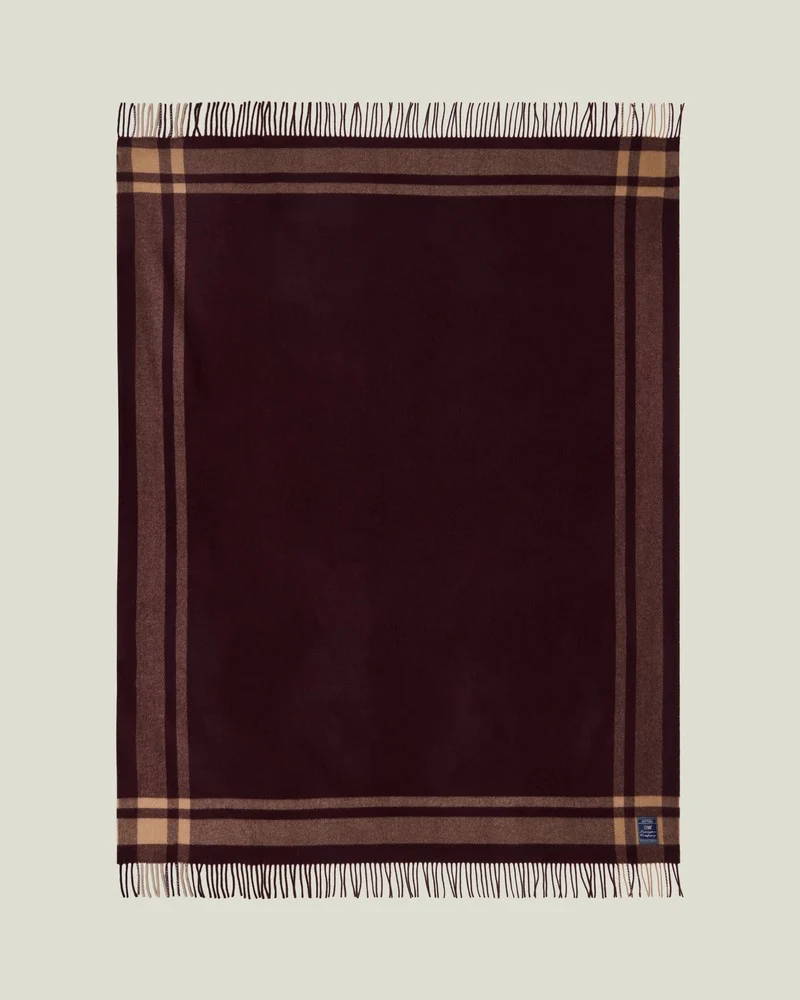 Lexington Wolldecke  Cosy Home feige / Karamell mit Fransen 130 x 170 cm