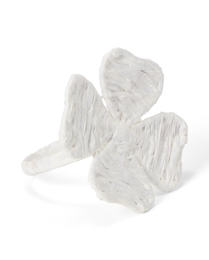 Lexington Serviettenring Kleeblatt Bast weiss