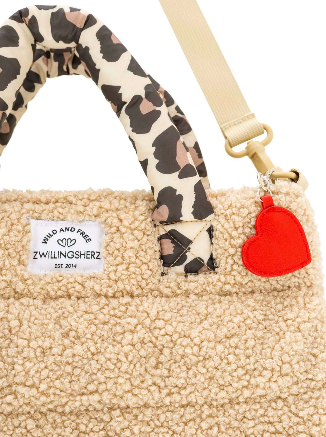 Zwillingsherz Tasche Teddy Leo beige
