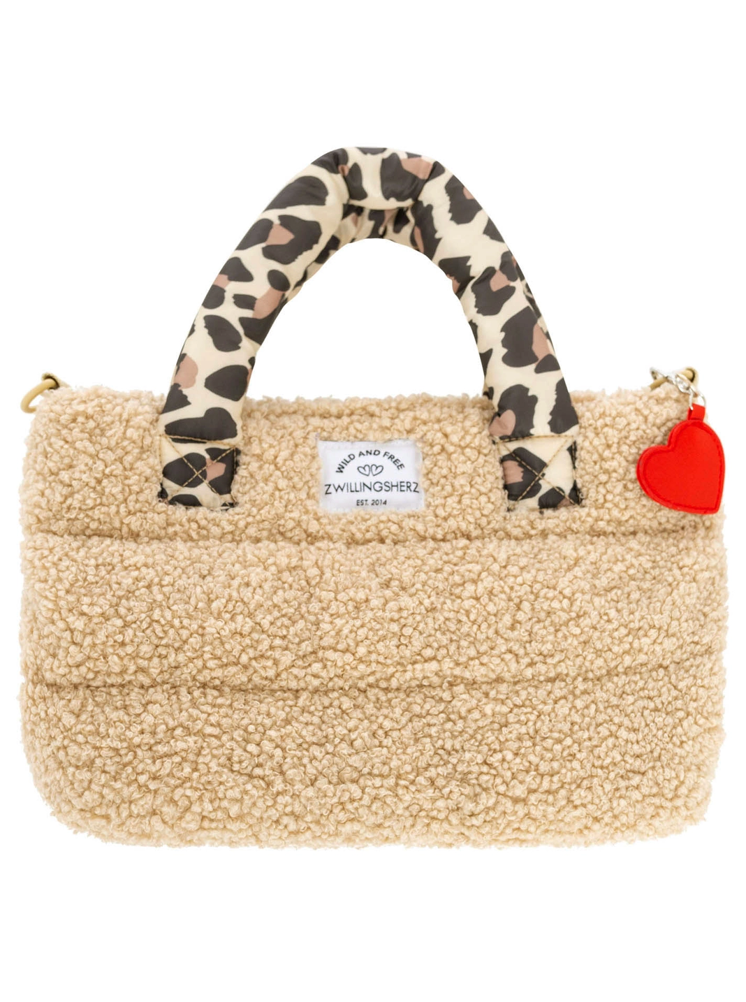 Zwillingsherz Tasche Teddy Leo beige