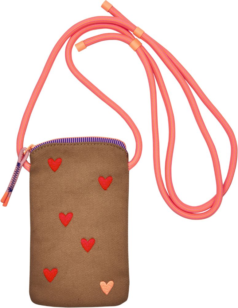 Die Spiegelburg Little Secrets Handytasche hellbraun / Herzen